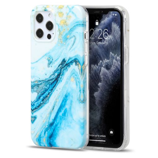 iPhone 11 Hoesje Marmer Blauw - Afbeelding 2