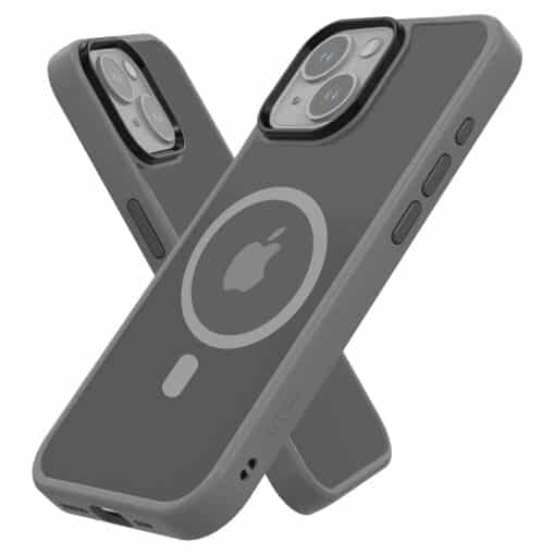 IYUPP iPhone 15 Hoesje Grijs x Zwart - Geschikt voor MagSafe